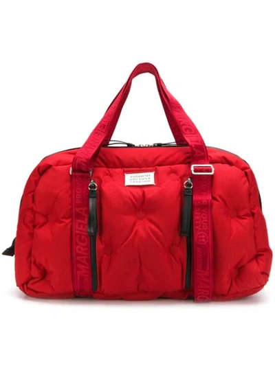Shop Maison Margiela Quilted Weekend Bag - Red