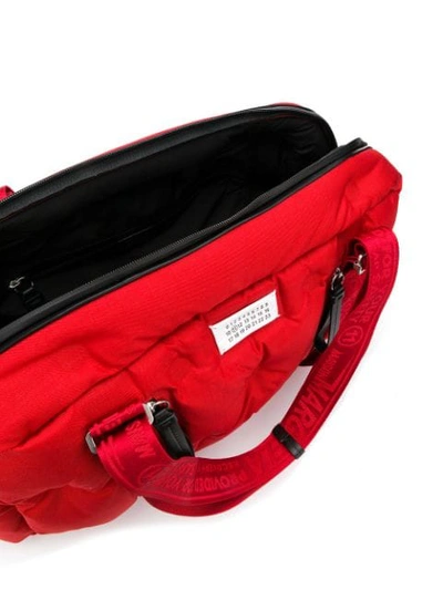 Shop Maison Margiela Quilted Weekend Bag - Red