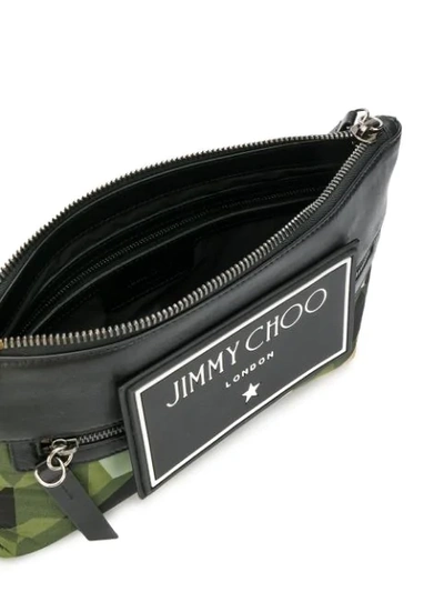 Shop Jimmy Choo Kimi Camouflage Messenger Bag In Green