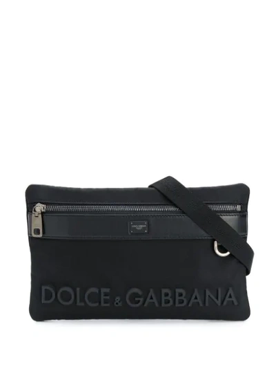 Shop Dolce & Gabbana Raised-logo Belt Bag In Black