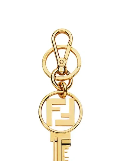Shop Fendi Ff Logo Keyring In Gold
