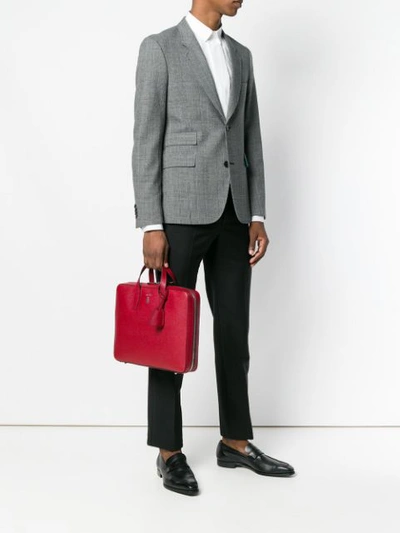 Shop Mark Cross The Parker Briefcase - Red