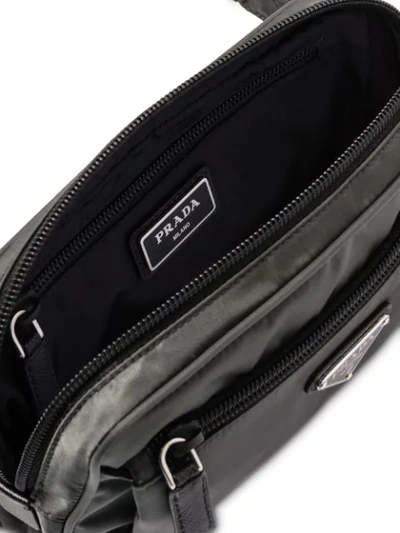 Shop Prada Logo Belt Bag In Grey