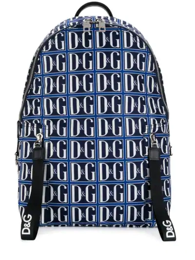 Shop Dolce & Gabbana Blue Logo Backpack