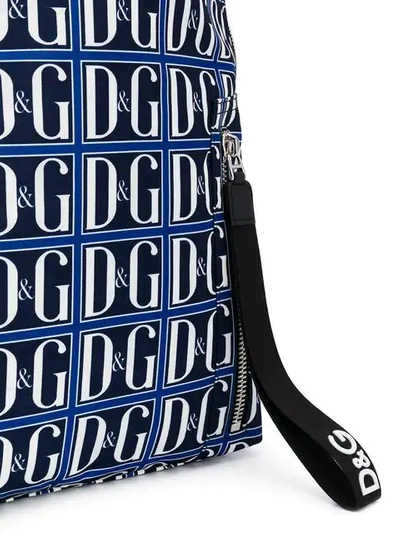 Shop Dolce & Gabbana Blue Logo Backpack