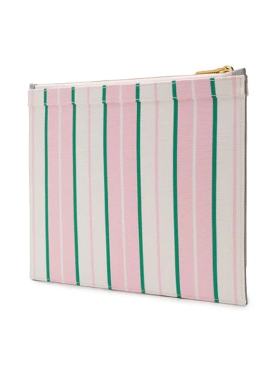 Shop Thom Browne Light Pink Variegated Stripe Pouch