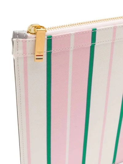 Shop Thom Browne Light Pink Variegated Stripe Pouch