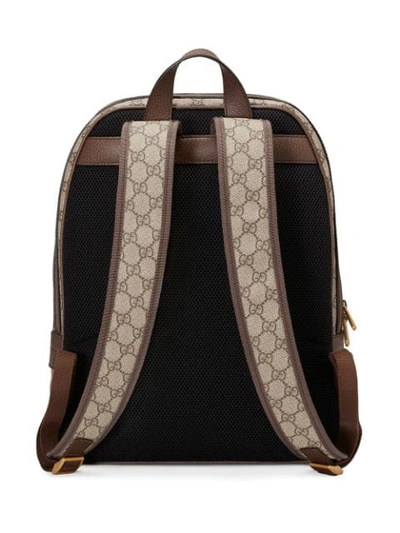 Ophidia Leather and Webbing-Trimmed Monogrammed Coated-Canvas Backpack