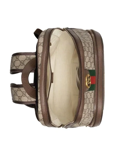 GUCCI OPHIDIA GG中号背包 - 棕色