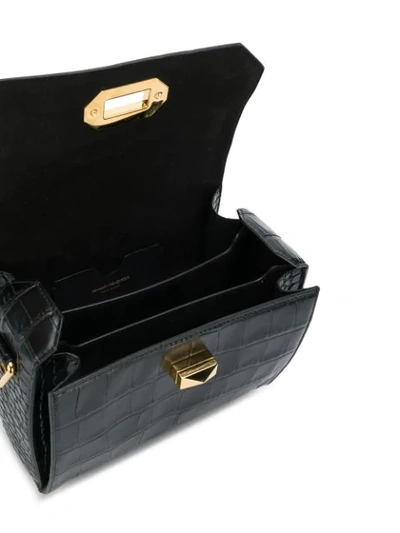 Shop Alexander Mcqueen Twist-lock Fastening Shoulder Bag In Black