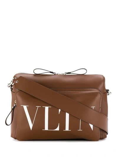 Shop Valentino Vltn Shoulder Bag - Brown