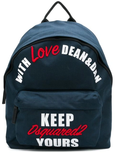 Shop Dsquared2 With Love Backpack - Blue