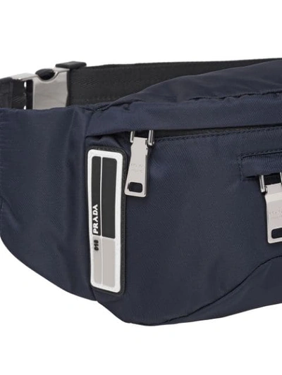 Shop Prada Zipped Belt Bag - Blue