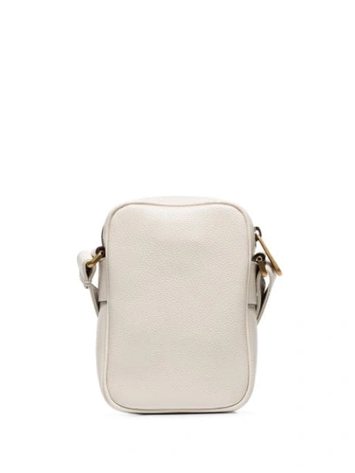 Shop Gucci Logo Print Shoulder Bag In White