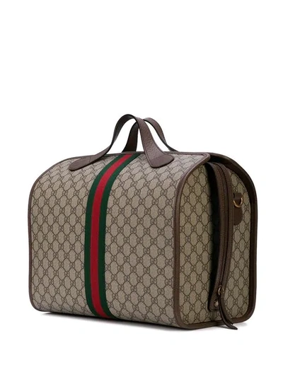 Shop Gucci Ophidia Gg Small Carry-on Duffle In Brown