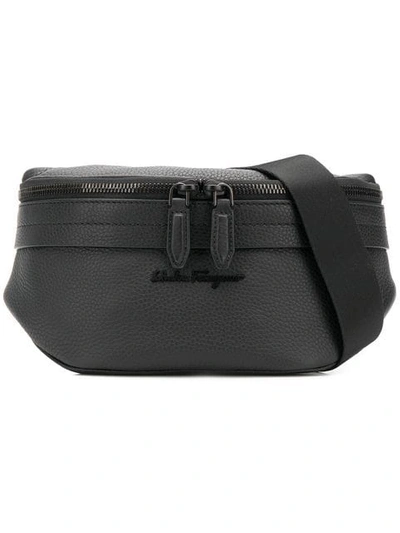 Shop Ferragamo Logo Front Belt Bag In Black