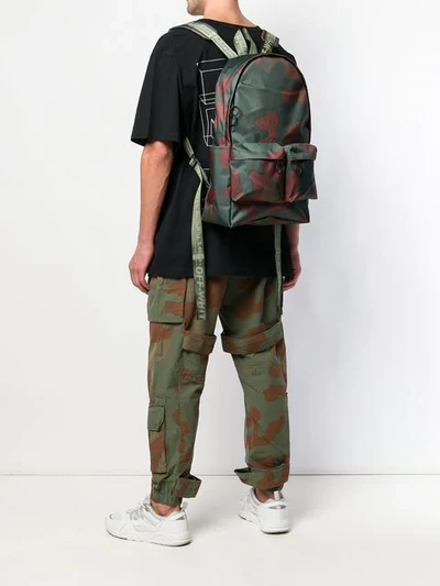 Shop Off-white Camouflage Print Backpack In 9910 All Over Black