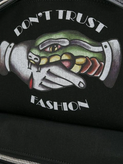 Shop Roberto Cavalli Don't Trust Fashion Backpack - Black