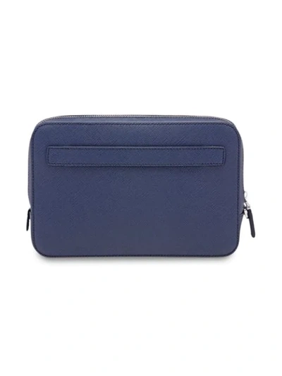 Shop Prada Saffiano Leather Men's Bag In Blue