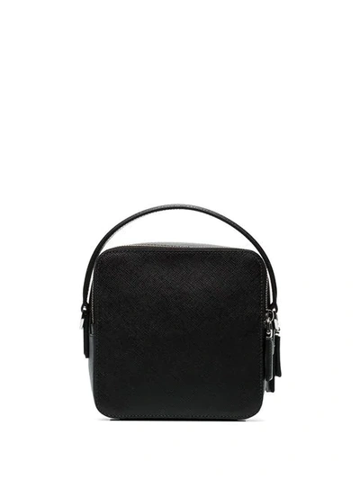 Shop Prada Logo Messenger Bag In F0002 Black