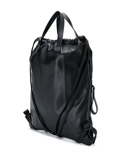 Shop Bottega Veneta Flat Tote Backpack In Black