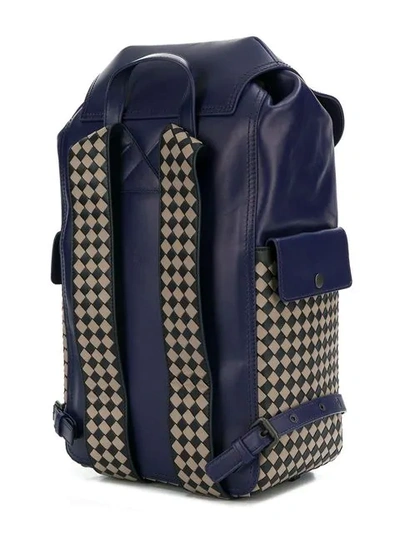 Shop Bottega Veneta Intrecciato Checker Backpack In Blue