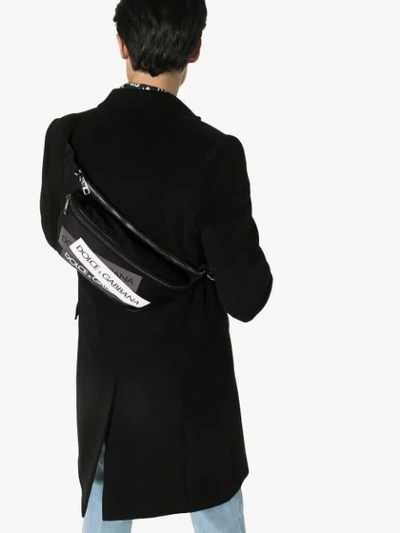Shop Dolce & Gabbana Logo-print Belt Bag In 8p928 Nero/mult.reflective