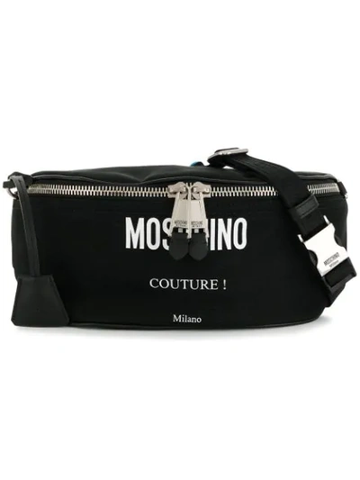 MOSCHINO COUTURE! LOGO腰包 - 黑色