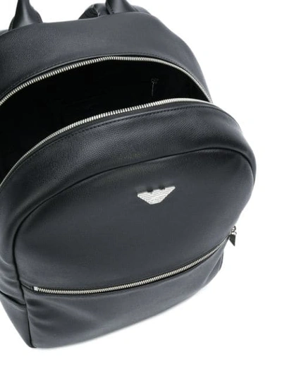 Shop Emporio Armani Logo Plaque Backpack In Black