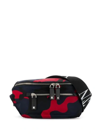 Shop Valentino Garavani Vltn Camouflage Belt Bag In Blue ,red