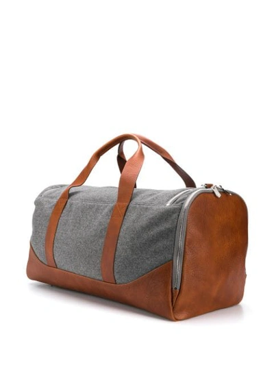 Shop Brunello Cucinelli Contrast Panel Holdall Bag In Grey