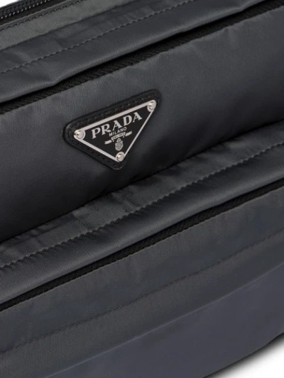 Shop Prada Fabric Belt Bag In F0112 Lead Gray