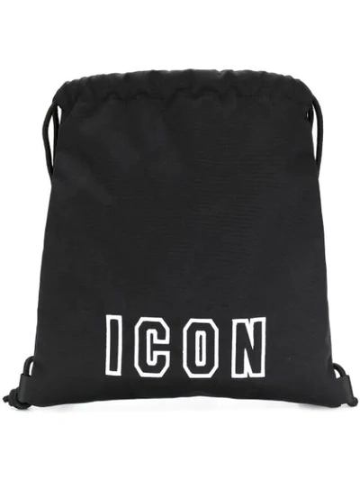 Shop Dsquared2 Icon Drawstring Backpack In Black