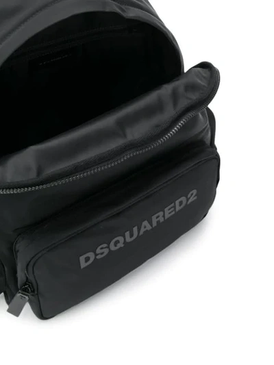 Shop Dsquared2 Logo Printed Backpack In Black