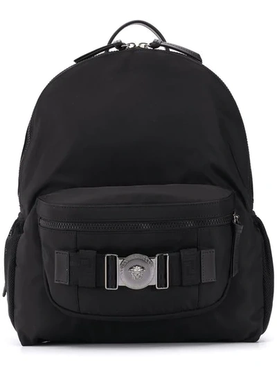 Shop Versace Medusa Stud Backpack In Black