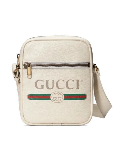 Shop Gucci Print Messenger Bag In White