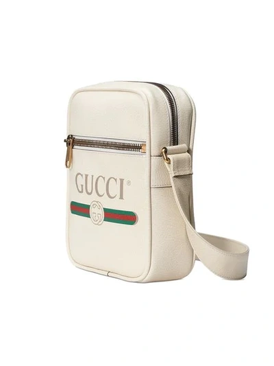 Shop Gucci Print Messenger Bag In White