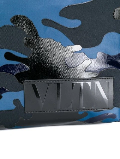 Shop Valentino Garavani Vltn Camouflage Tote In Blue