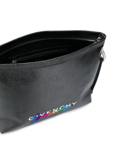 Shop Givenchy Logo Messenger Bag In Black