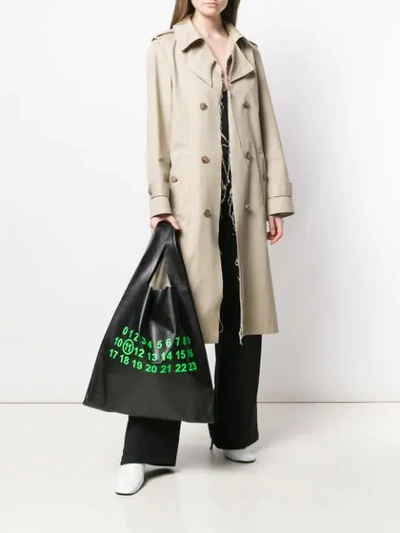 Shop Maison Margiela Logo Shopper Tote Bag In Black