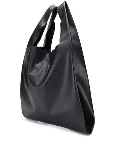 Shop Maison Margiela Logo Shopper Tote Bag In Black