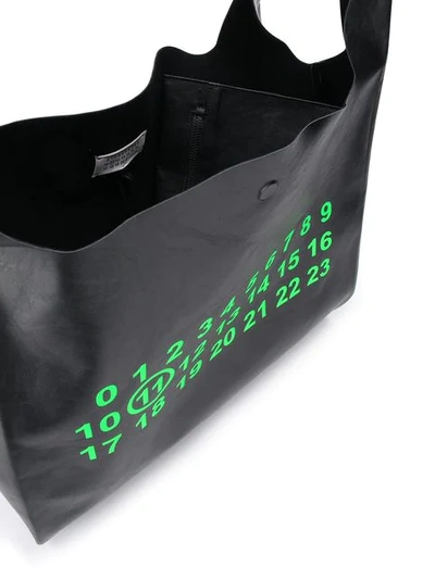 Shop Maison Margiela Logo Shopper Tote Bag In Black