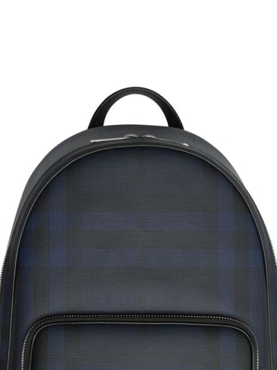 Shop Burberry London Check And Leather Backpack In Blue