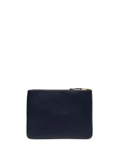 Comme Des Garçons Zipped Pouch In Blue