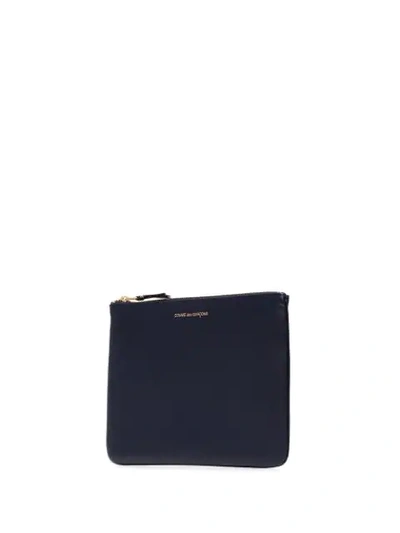 Comme Des Garçons Zipped Pouch In Blue