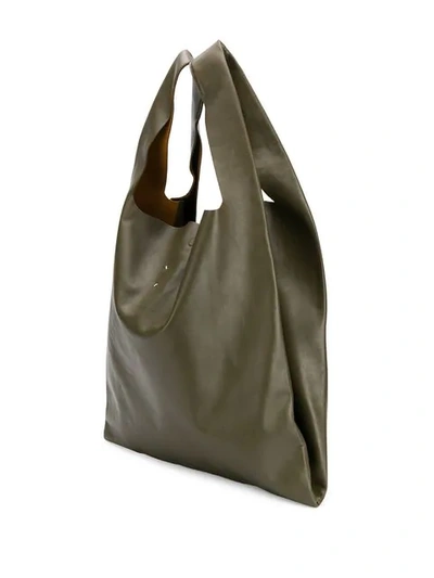 Shop Maison Margiela Calendar Print Tote In Green