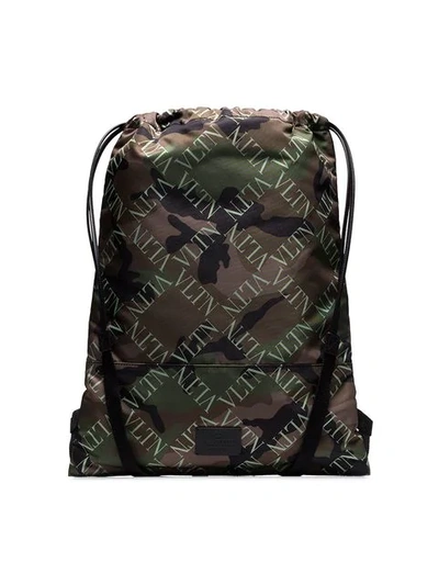 Shop Valentino Garavani Vltn Print Backpack In Green