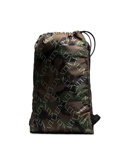 Shop Valentino Garavani Vltn Print Backpack In Green