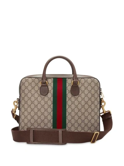 Shop Gucci Gg Supreme Briefcase In Neutrals