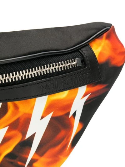 Shop Neil Barrett Lightning Print Belt Bag In Black